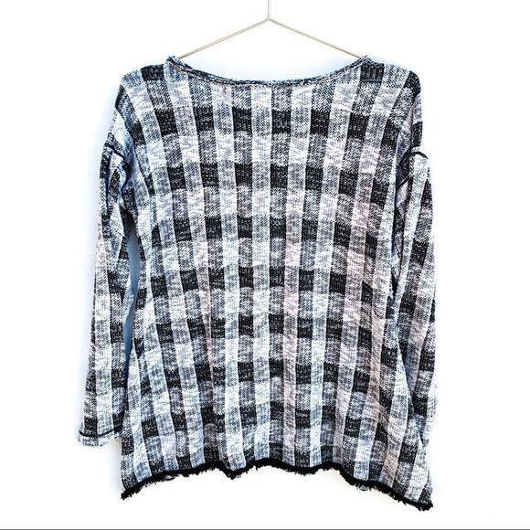 Chelsea and Violet Black White Plaid Check Top - Picture 7 of 11